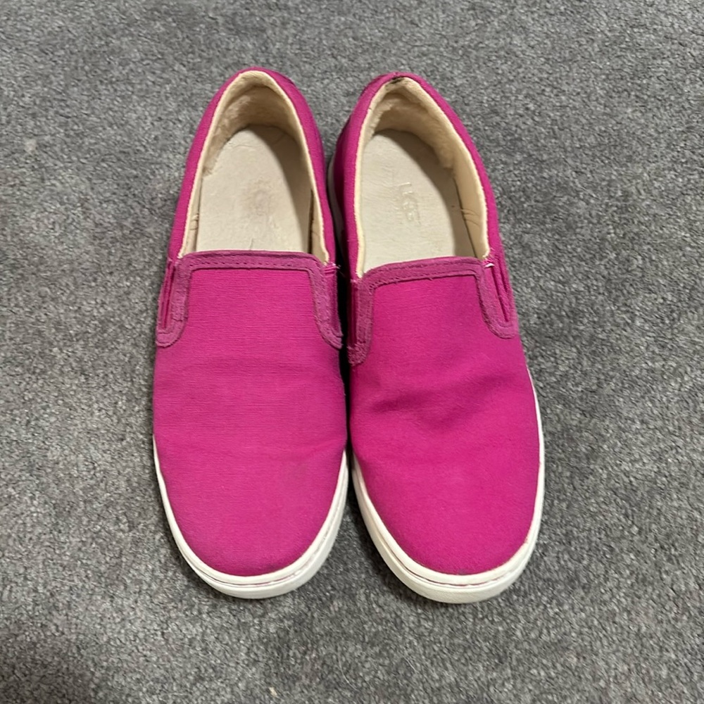 Pink UGG slide on sneakers